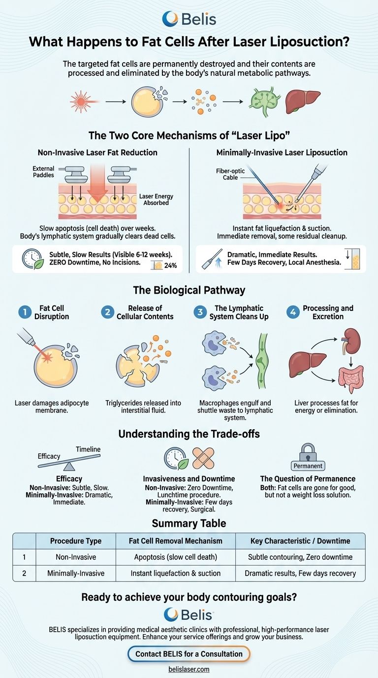 レーザー脂肪吸引後の脂肪細胞はどうなる？永久的な除去プロセスを解説 ビジュアルガイド