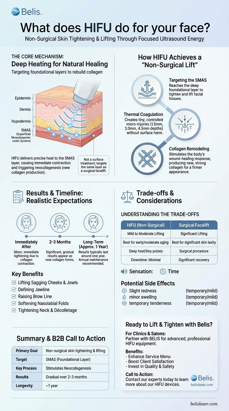 Cosa fa l'HIFU per il tuo viso? Ottieni un lifting non chirurgico con ultrasuoni focalizzati Guida Visiva