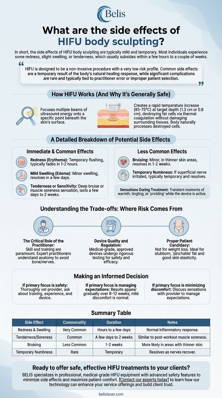 HIFUボディスカルプティングの副作用は何ですか？リスクと安全性を理解する ビジュアルガイド