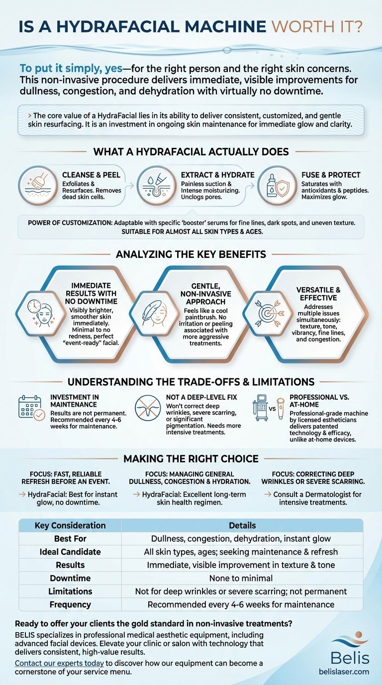 ハイドラフェイシャルマシンは価値があるか？ダウンタイムなしで即座に輝きを手に入れる ビジュアルガイド