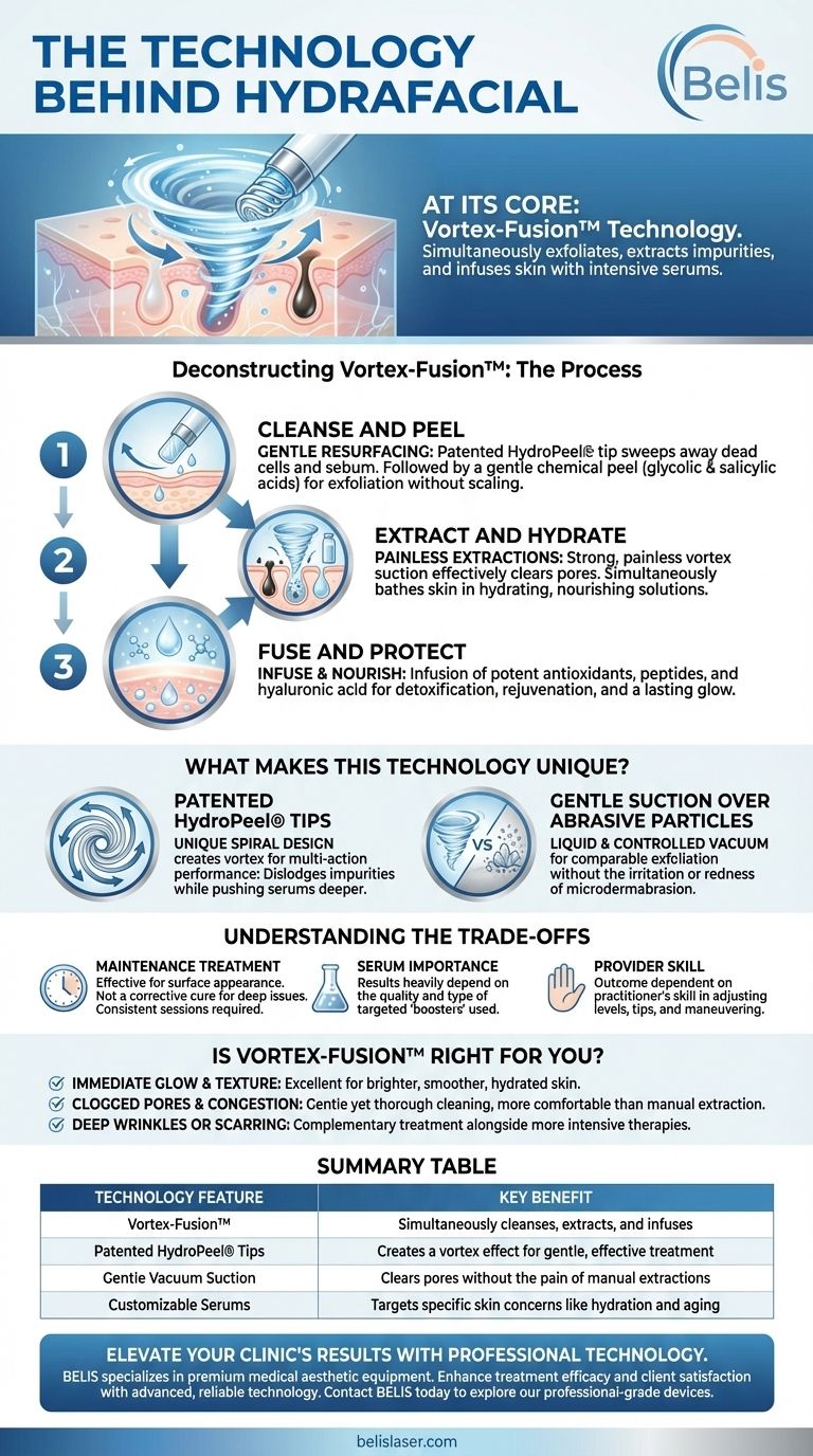 Quale tecnologia utilizza HydraFacial? Scopri il sistema brevettato Vortex-Fusion™ Guida Visiva