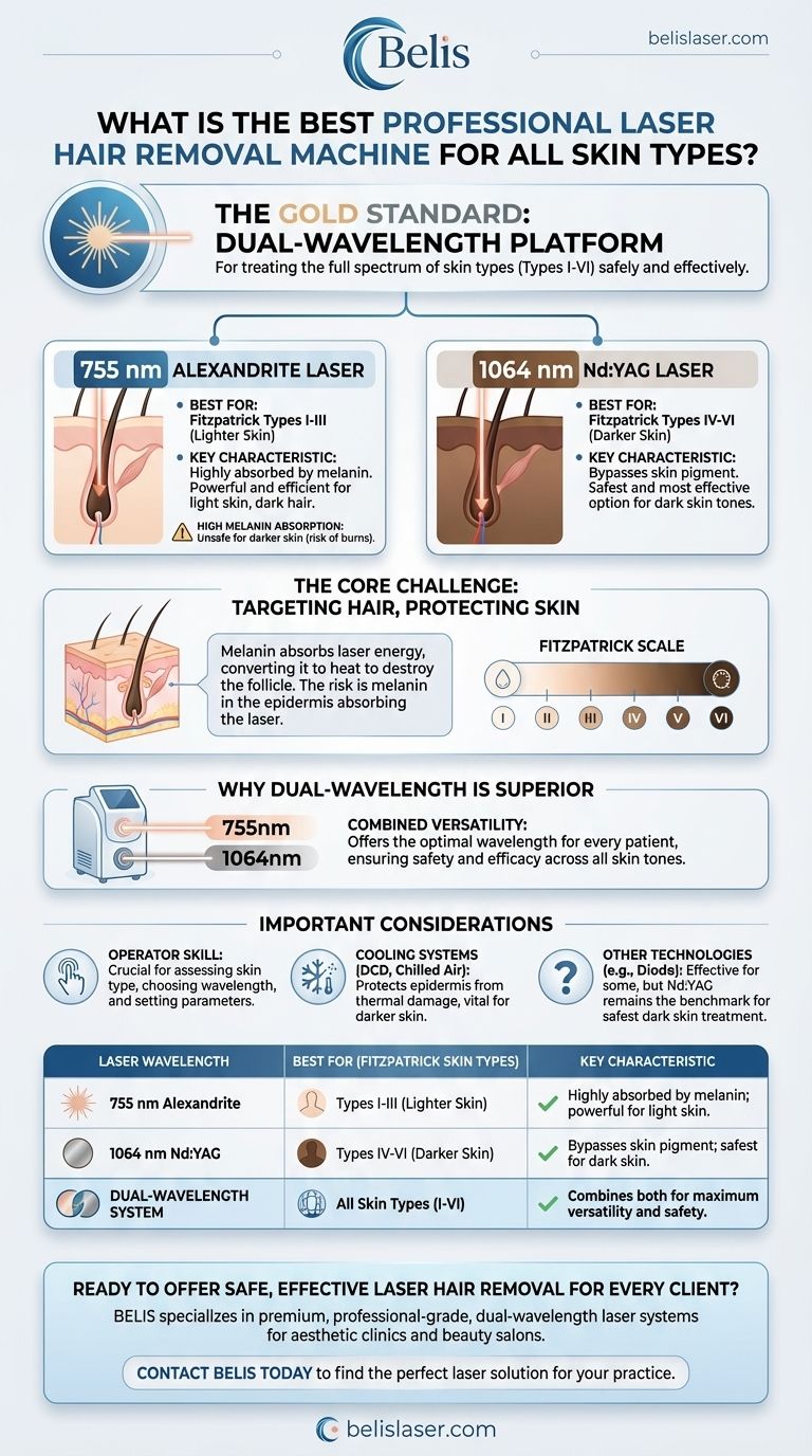 What is the best professional laser hair removal machine for all skin types? The Dual-Wavelength Solution Visual Guide