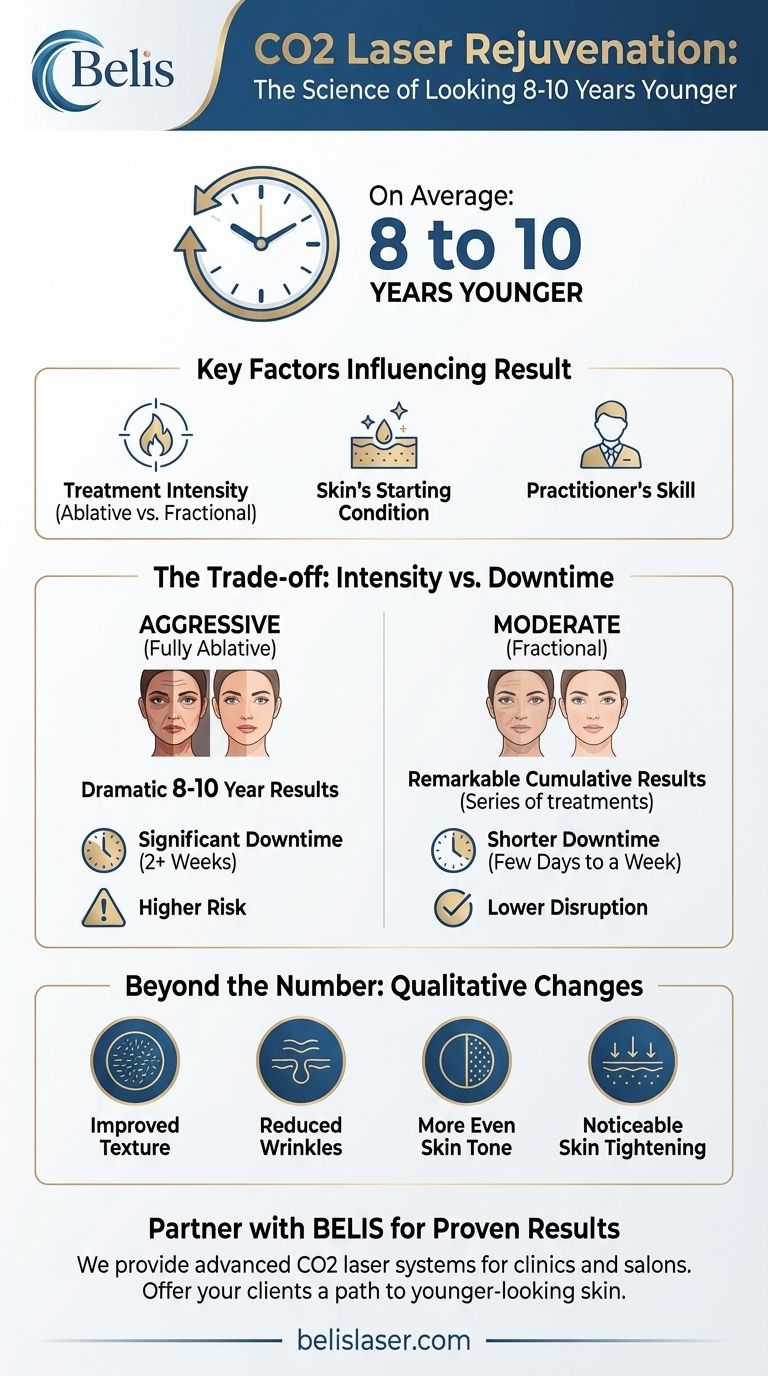 Di quanti anni ti fa sembrare più giovane un laser CO2? Ottieni 8-10 anni di ringiovanimento Guida Visiva