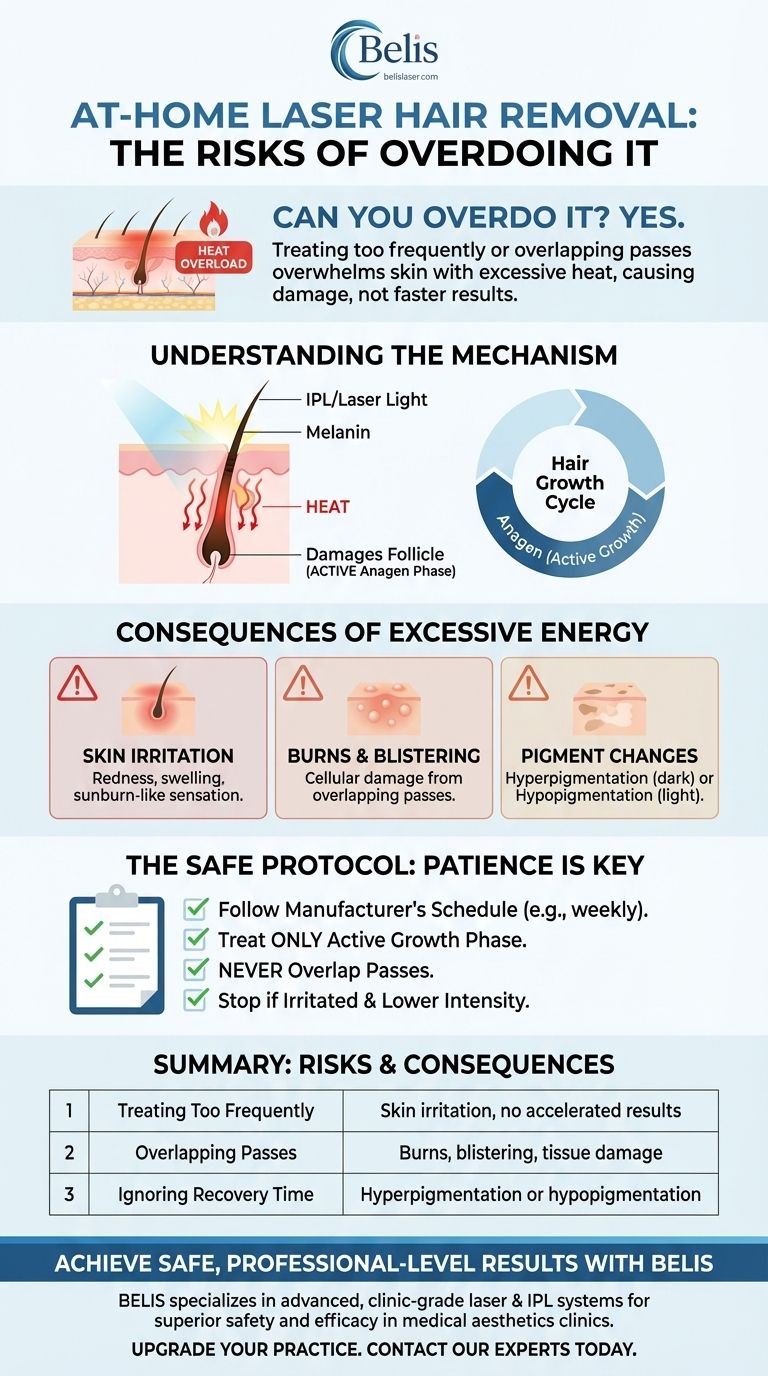 Можно ли чрезмерно использовать домашнее лазерное удаление волос? Избегайте ожогов и рисков пигментации Визуальное руководство