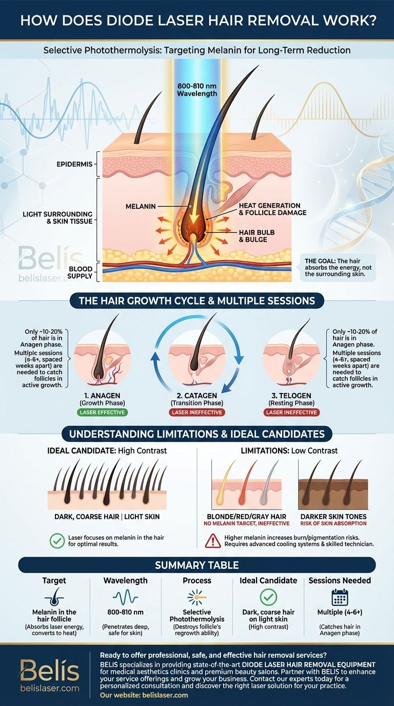 كيف يعمل إزالة الشعر بالليزر ديود؟ علم استهداف بصيلات الشعر دليل مرئي