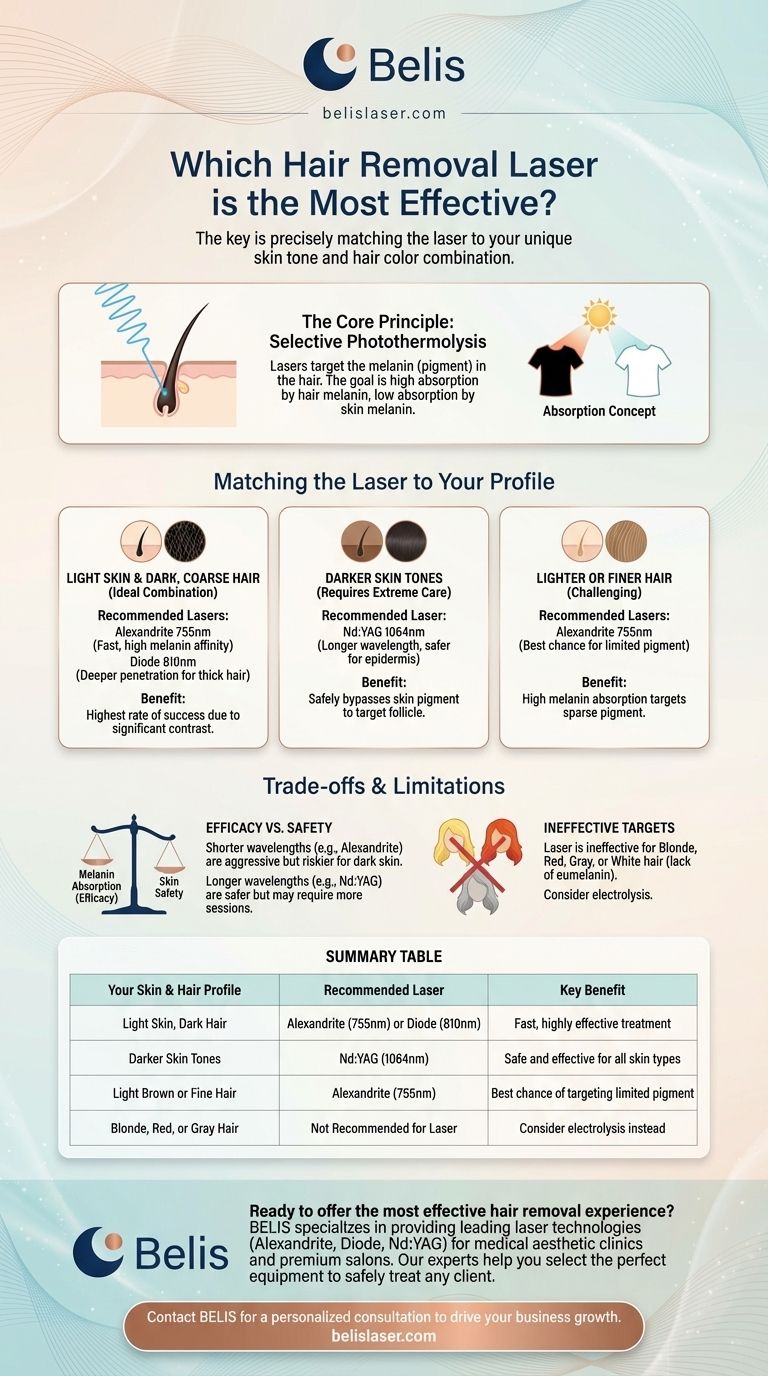 Qual è il laser per l'epilazione più efficace? Trova la corrispondenza perfetta per il tuo tipo di pelle e colore dei peli Guida Visiva