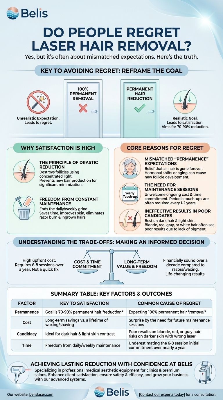 レーザー脱毛を後悔する人はいるのか？現実的な期待で失望を避ける ビジュアルガイド