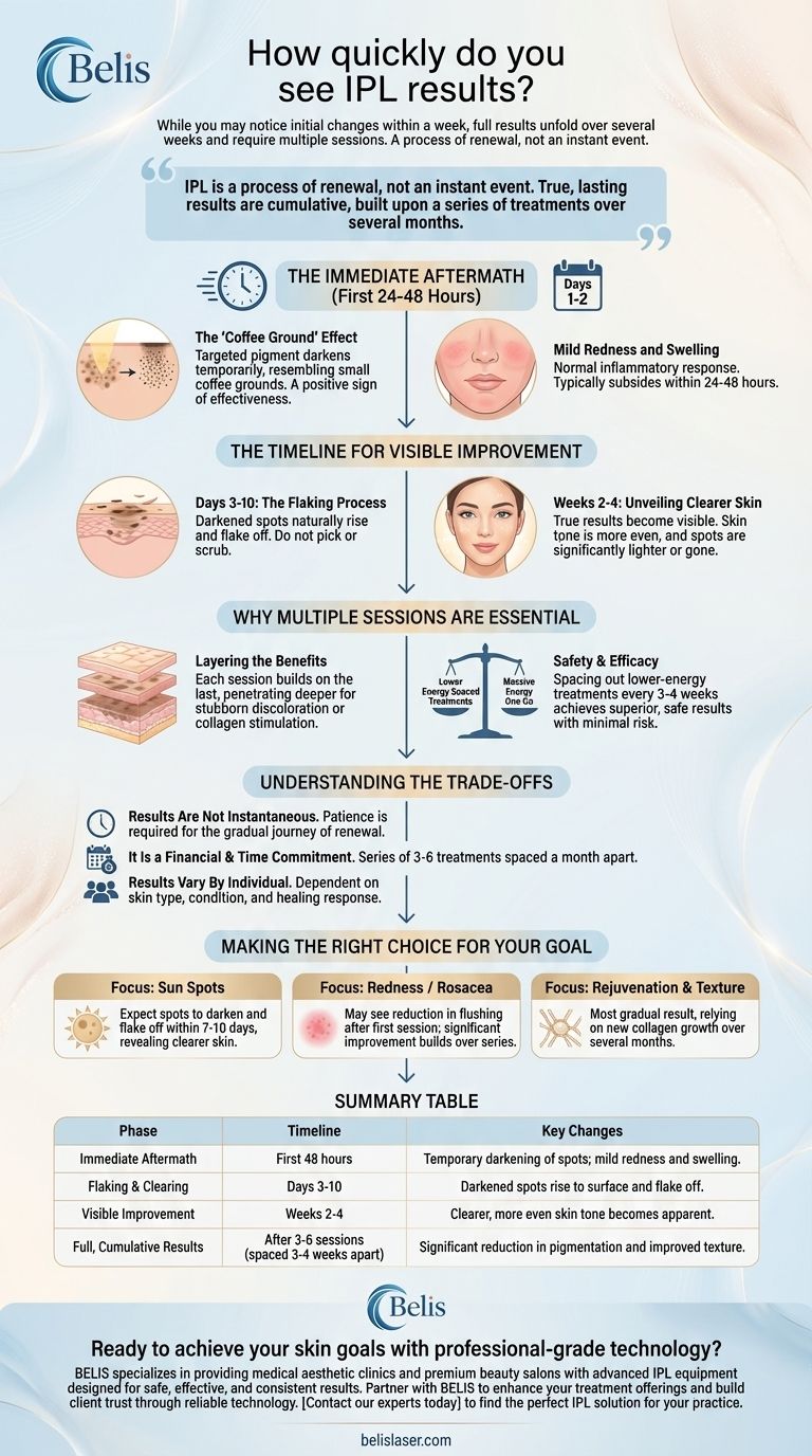ما مدى سرعة رؤية نتائج IPL؟ جدول زمني واقعي لبشرة أكثر نقاءً دليل مرئي