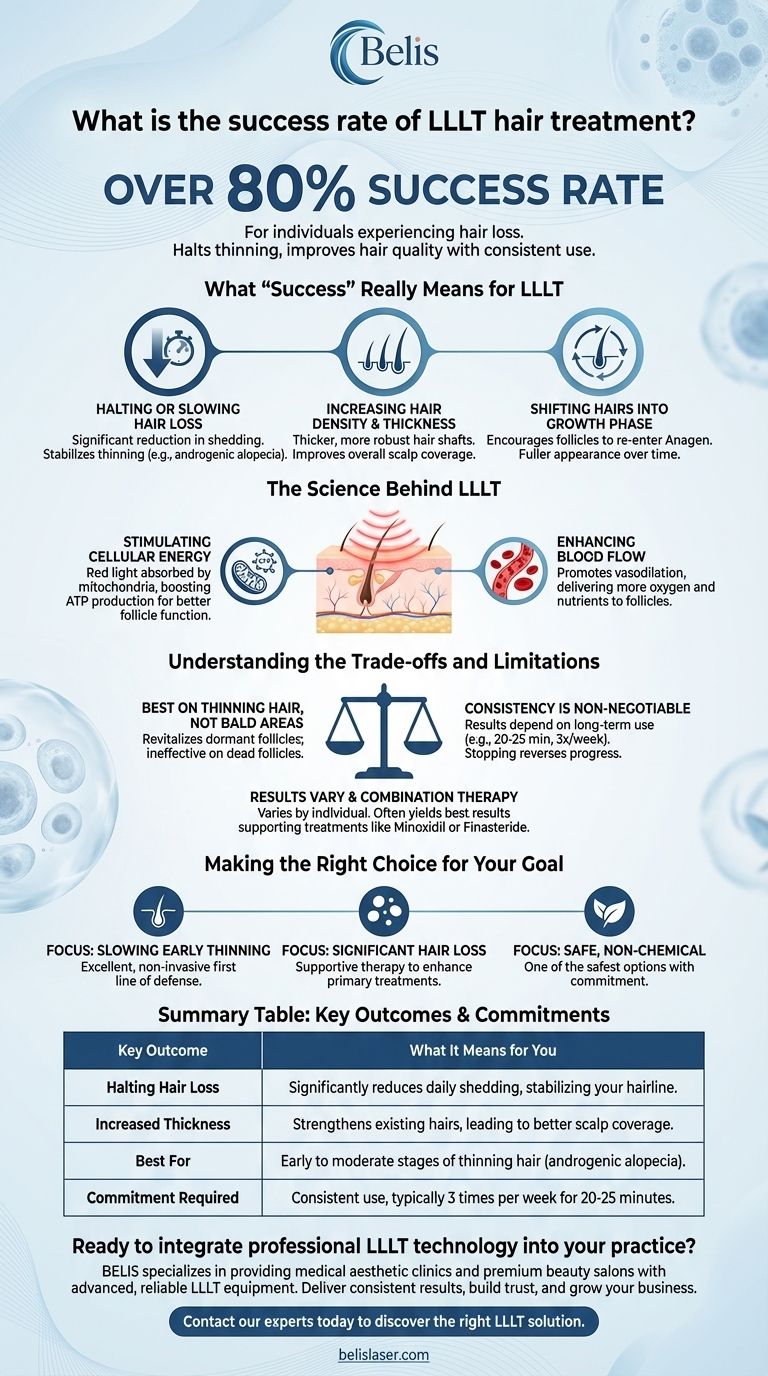 LLLT育毛治療の成功率はどのくらいですか？脱毛の進行を遅らせることに80%以上の成功率 ビジュアルガイド