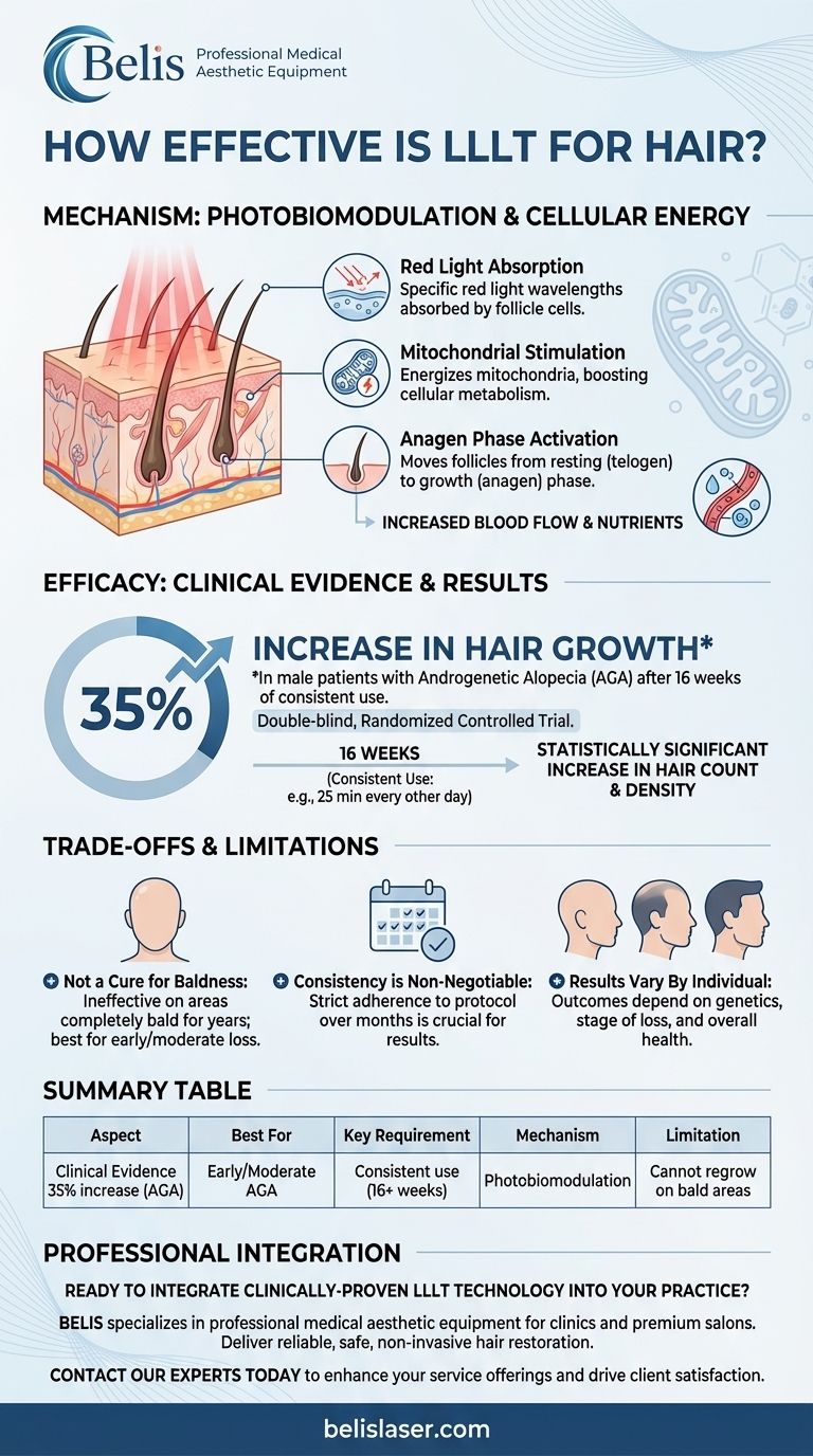 Quanto è efficace la LLLT per i capelli? Clinicamente provato per aumentare la crescita dei capelli del 35% Guida Visiva