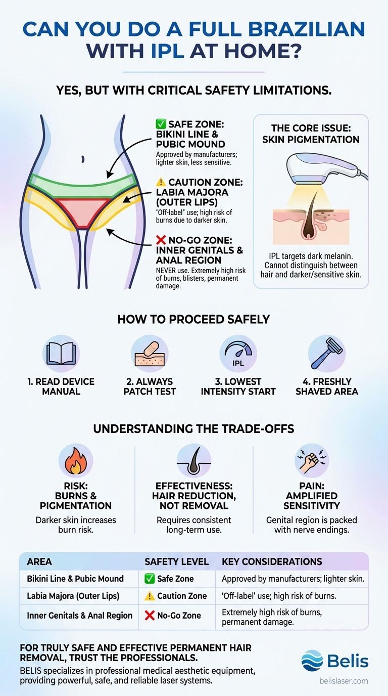 自宅でIPLを使って完全なブラジリアンワックス（VIO脱毛）は可能か？安全地帯とリスクに関するガイド ビジュアルガイド