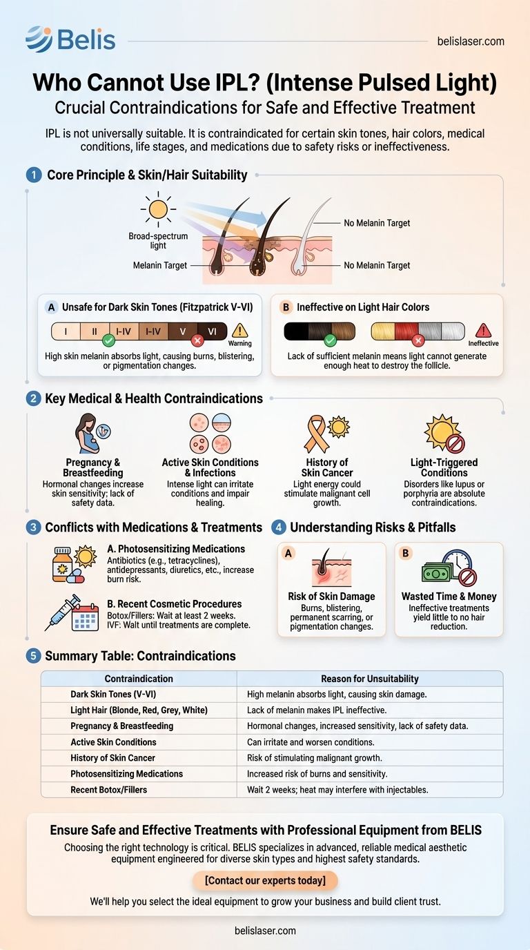 IPL을 사용할 수 없는 사람은 누구인가요? 안전한 제모를 위한 주요 금기 사항 시각적 가이드